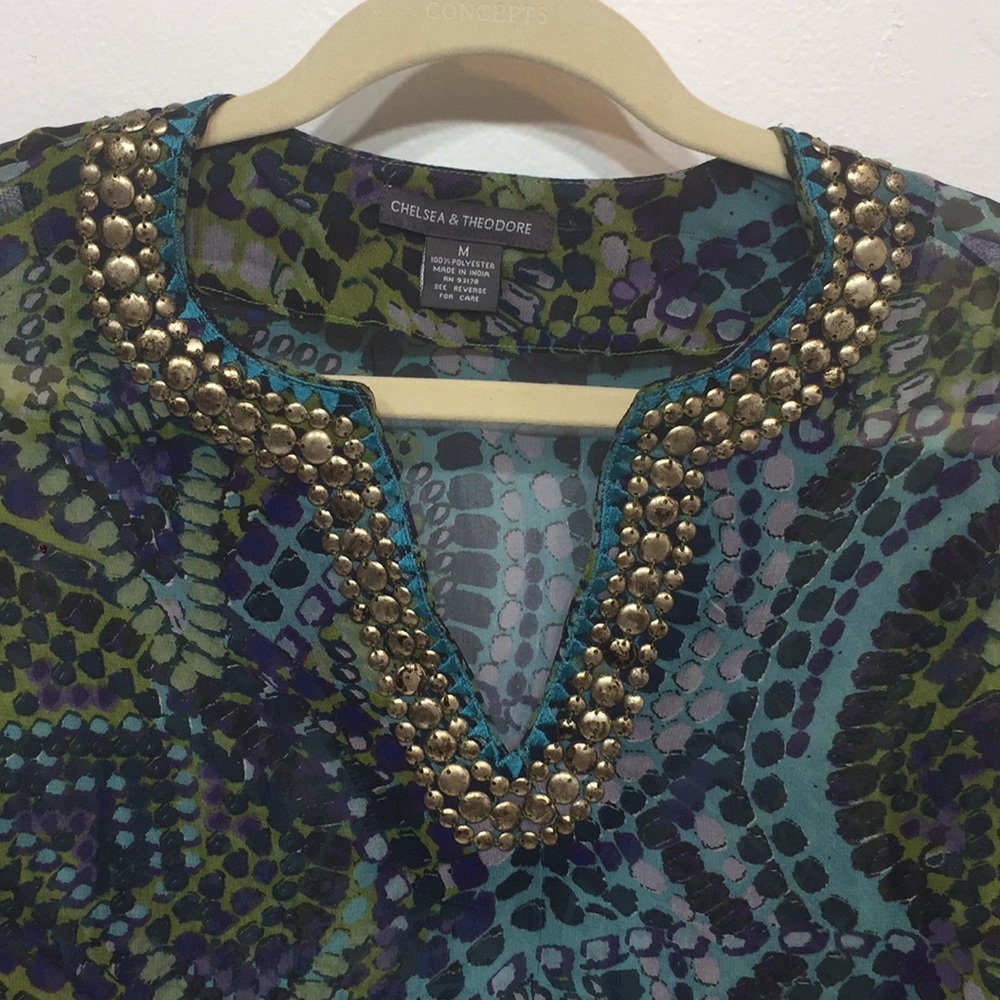 NWOT🧜‍♀️Chelsea & Theodore Embellished Tunic